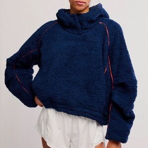 NWT Free People FP Movement Free Flow Fleece Pullover in Midnight Navy Blue